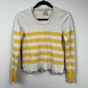 Burberry Brit Striped Wool Linen Sweater Yellow Cream